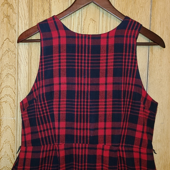 Red Tartan sleeveless dress / Twik Simons - Picture 4 of 5